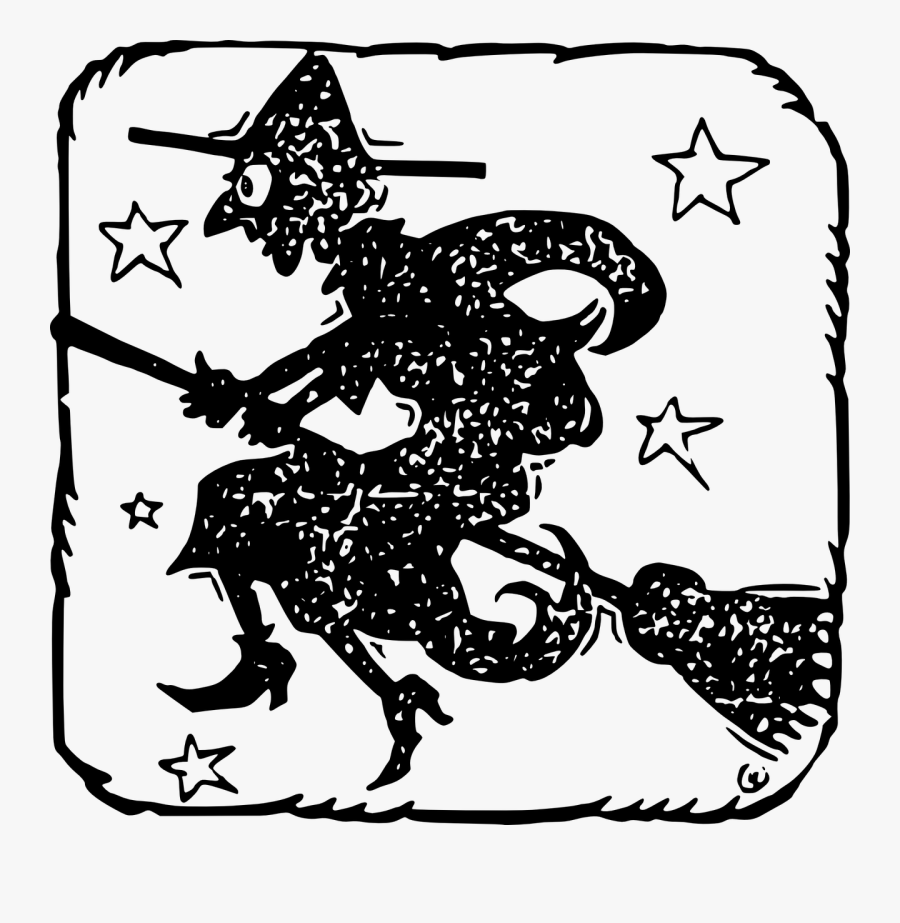 Вещица Шапка И Метла Тиква Прилеп Котка, Transparent Clipart