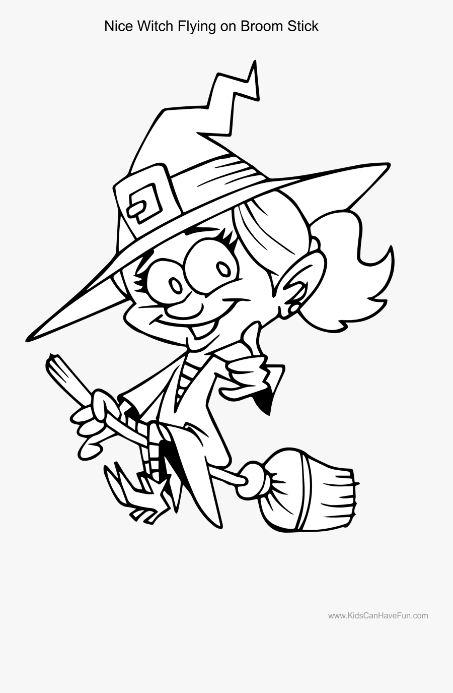 Transparent Witch On A Broom Clipart - Disegni Strega, Transparent Clipart
