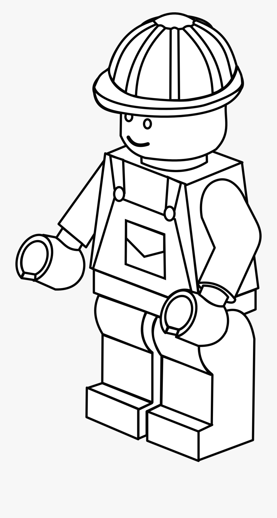 Legos Clipart Black And White - Lego Builder Coloring Pages, Transparent Clipart