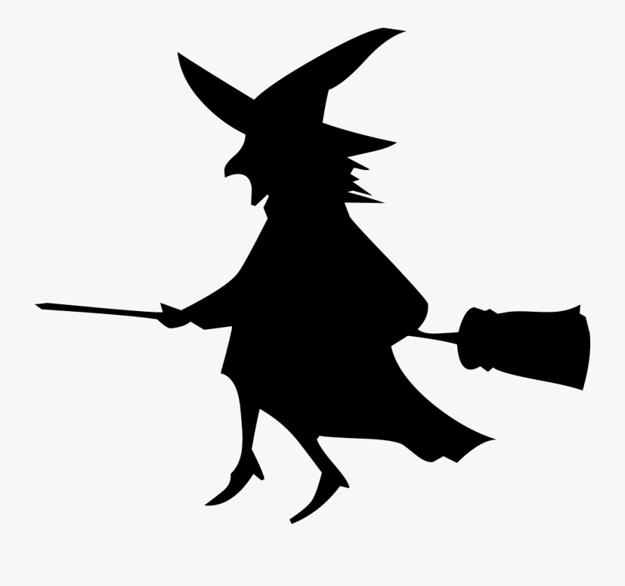 Flying Witch On A Broom - Bruja Con Escoba Png, Transparent Clipart
