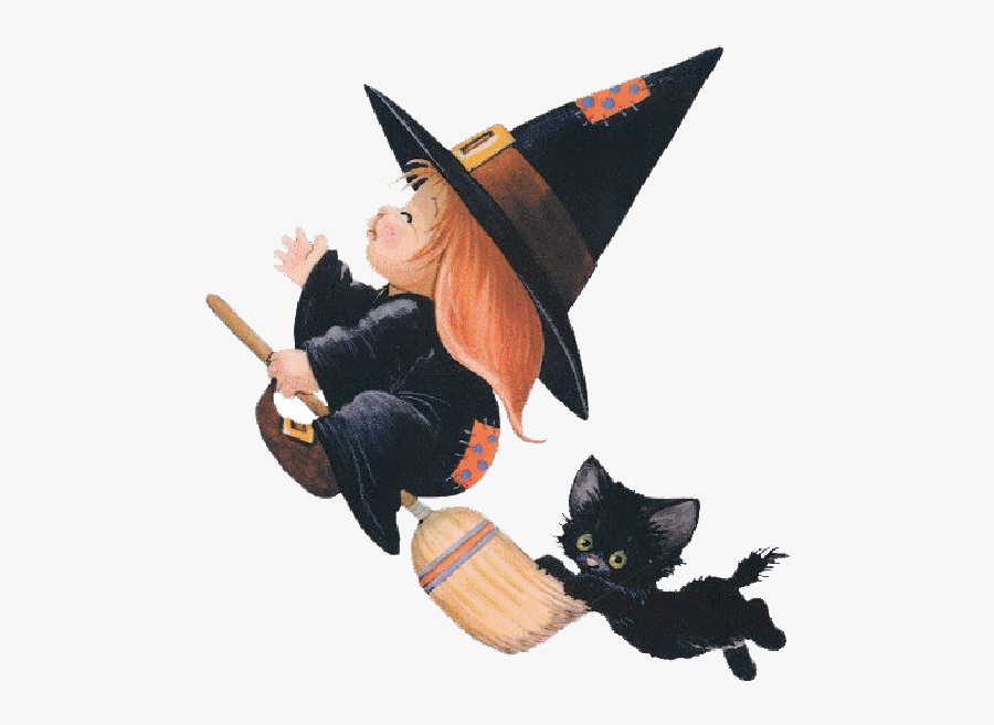 Cute Halloween Cartoon Witch, Transparent Clipart