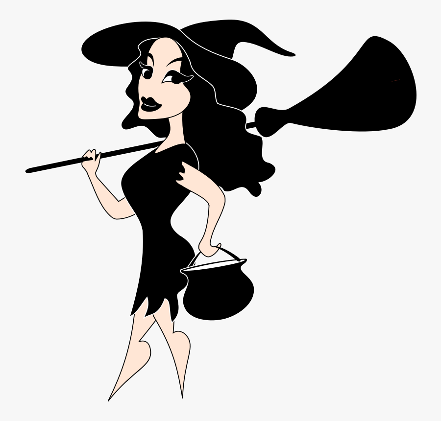 Witch In Black - Witch Gif Png, Transparent Clipart