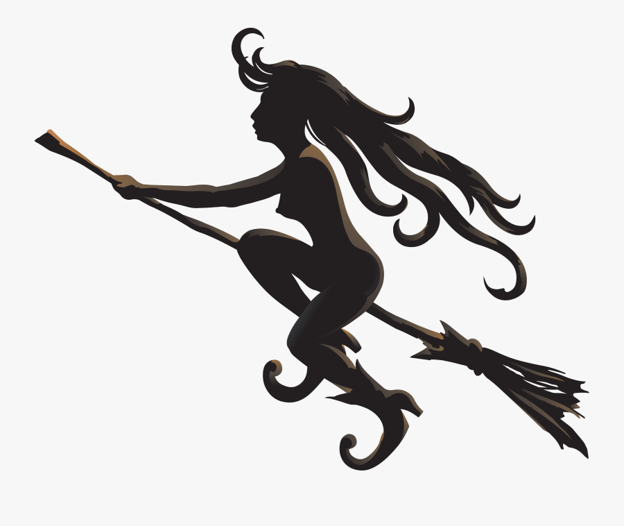 Witchcraft Silhouette Clip Art - Flying Witch Transparent Gif, Transparent Clipart