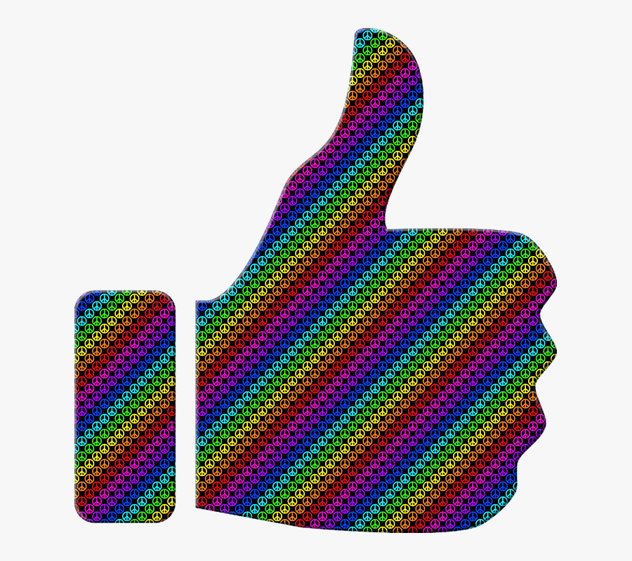 Transparent Hippies Clipart - Rainbow Peace Sign Background, Transparent Clipart