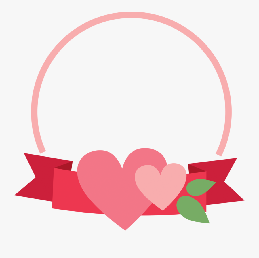 Banner Heart Frame Cookie Cutter - Circle Heart Frame Png, Transparent Clipart