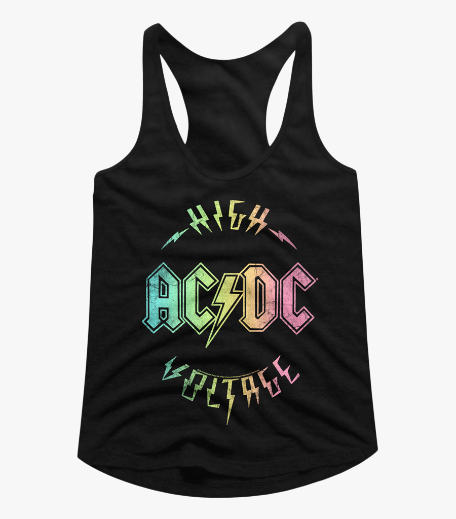 Rainbow High Voltage Acdc Racerback Tank Top - Acdc High Voltage T Shirt, Transparent Clipart