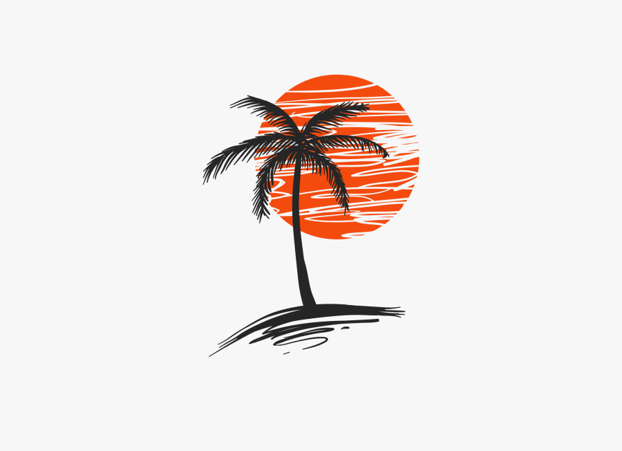 Transparent Sunset - Palm Tree Graphic Design, Transparent Clipart