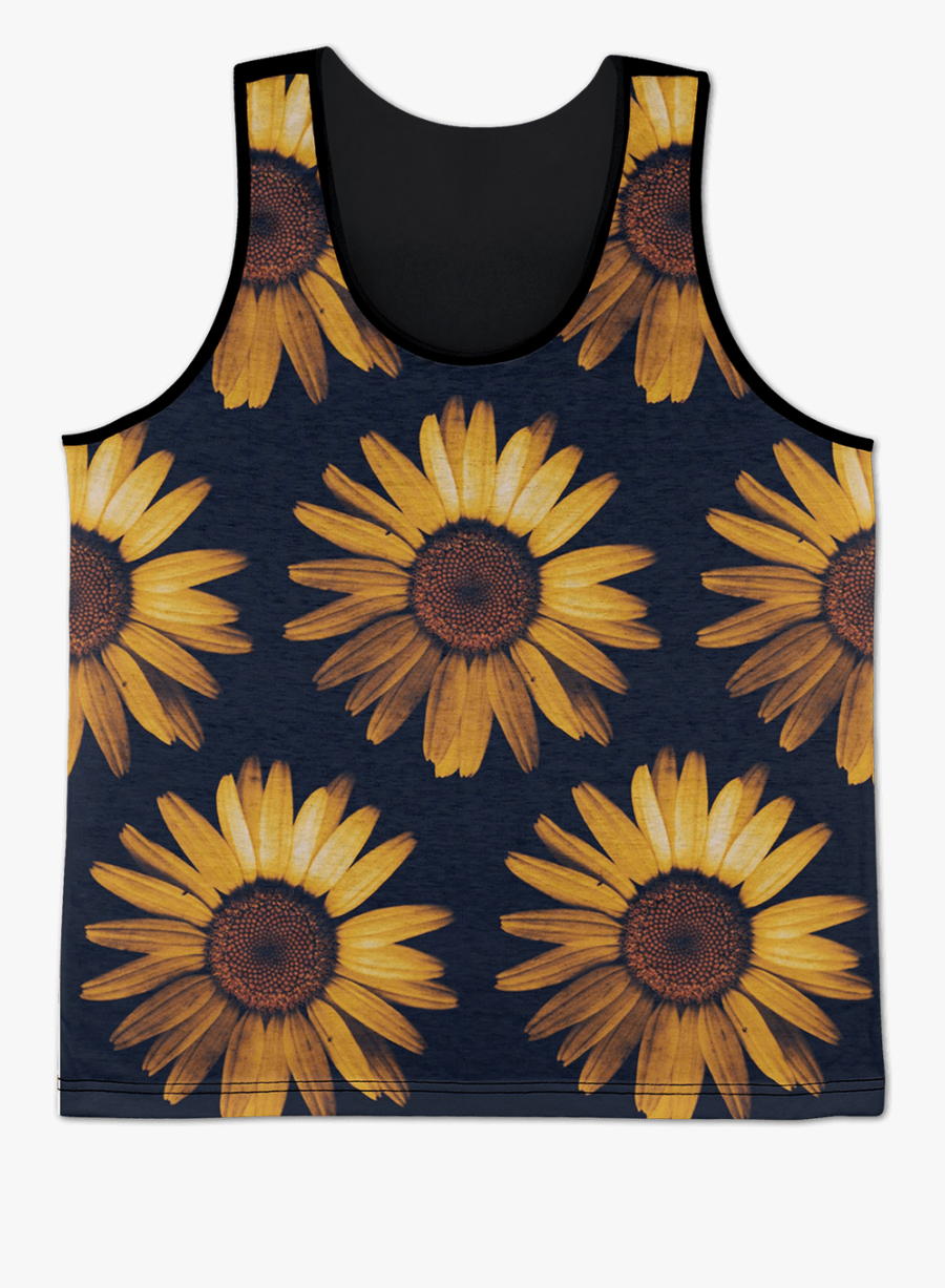 All Over Print Sunflower Tank Top - Sunflower Background, Transparent Clipart