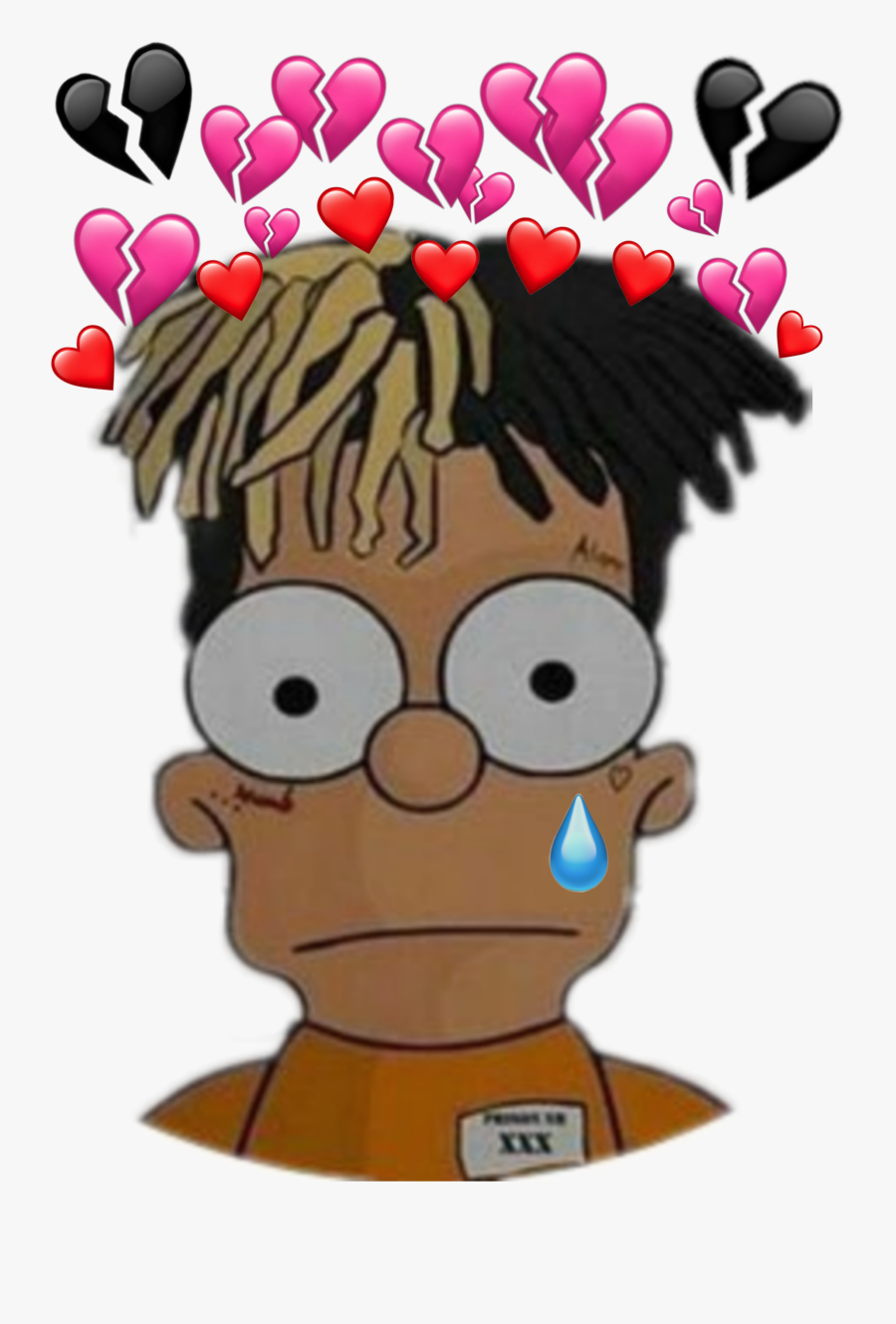 ##xxxtentacion #bart #simpson #sad #supreme #simpsons - Xxxtentacion Bart Simpson, Transparent Clipart