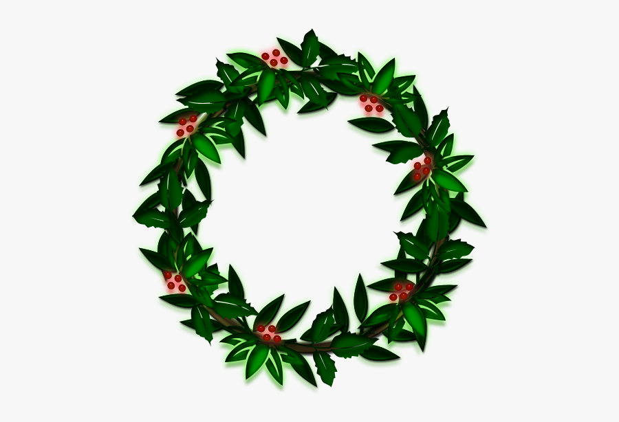 Evergreen Christmas Garland Clipart - Wreath, Transparent Clipart