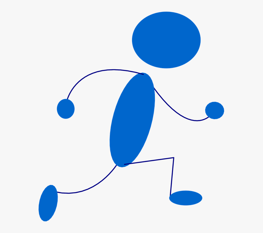 Stickman, Stick Figure, Running, Sprint, Blue, Run - Blue Man Clip Art, Transparent Clipart