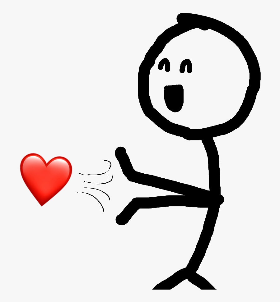 #stickman #love #happiness #meme - Heart, Transparent Clipart