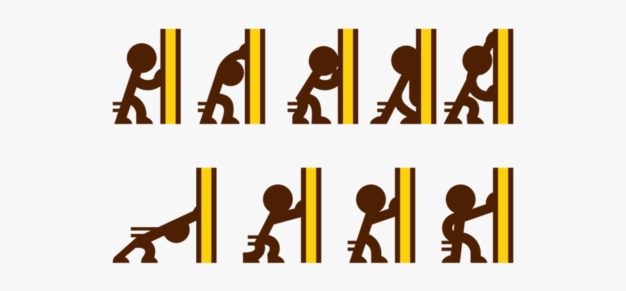 Stickman Free Vector Art - Stick Figure Pushing Walls, Transparent Clipart