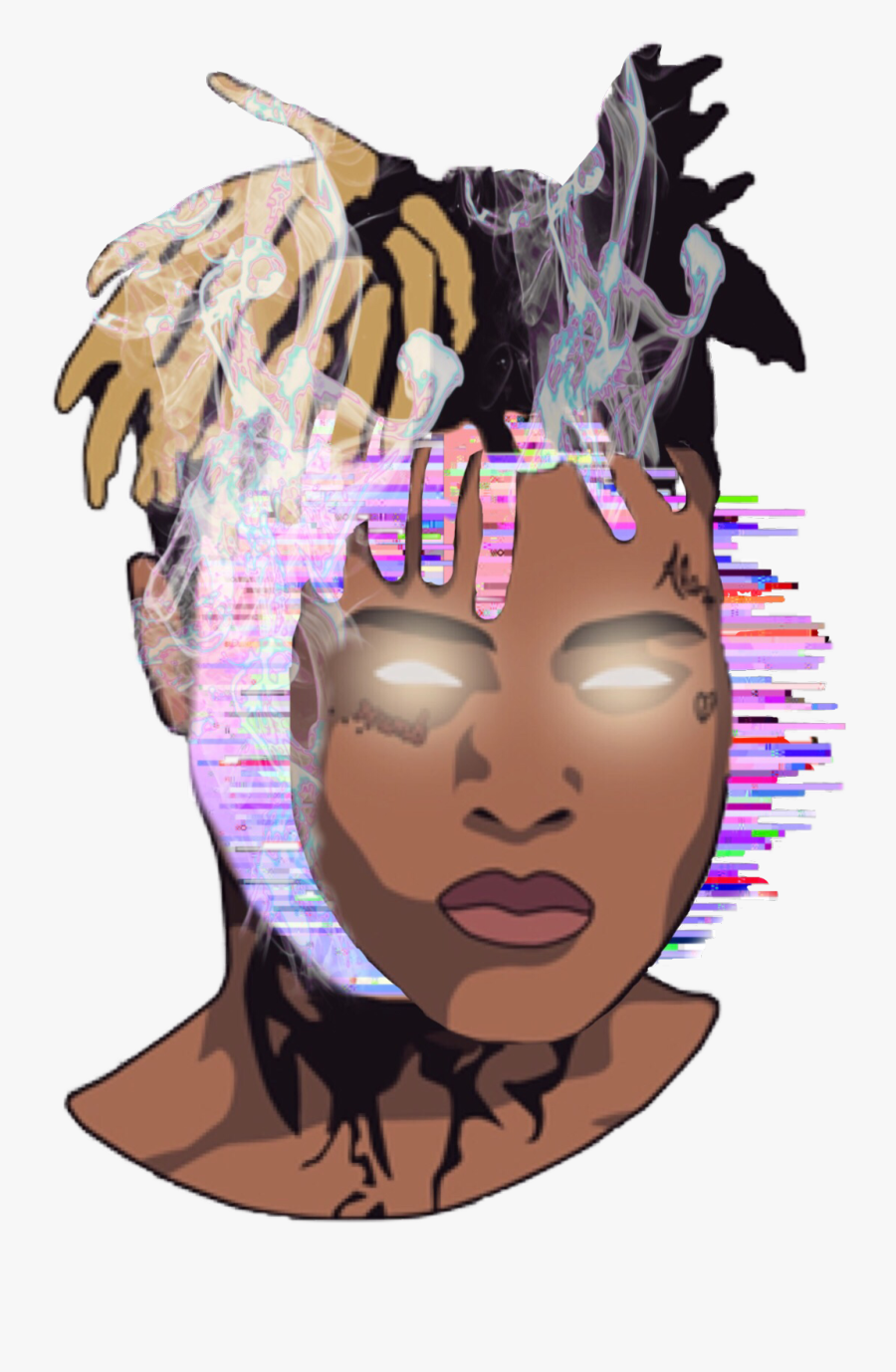 #xxxtentacion #glitch #smoke #draw - Xxxtentacion And Ski Mask The Slump God Drawing, Transparent Clipart