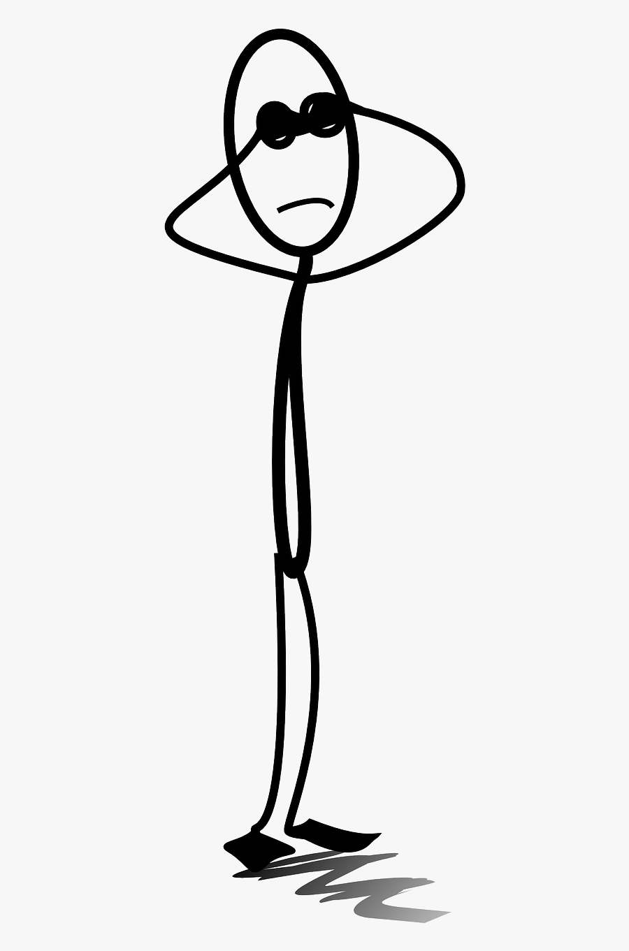 Cry Looking Stickman Png Image - Stick Figure Looking, Transparent Clipart