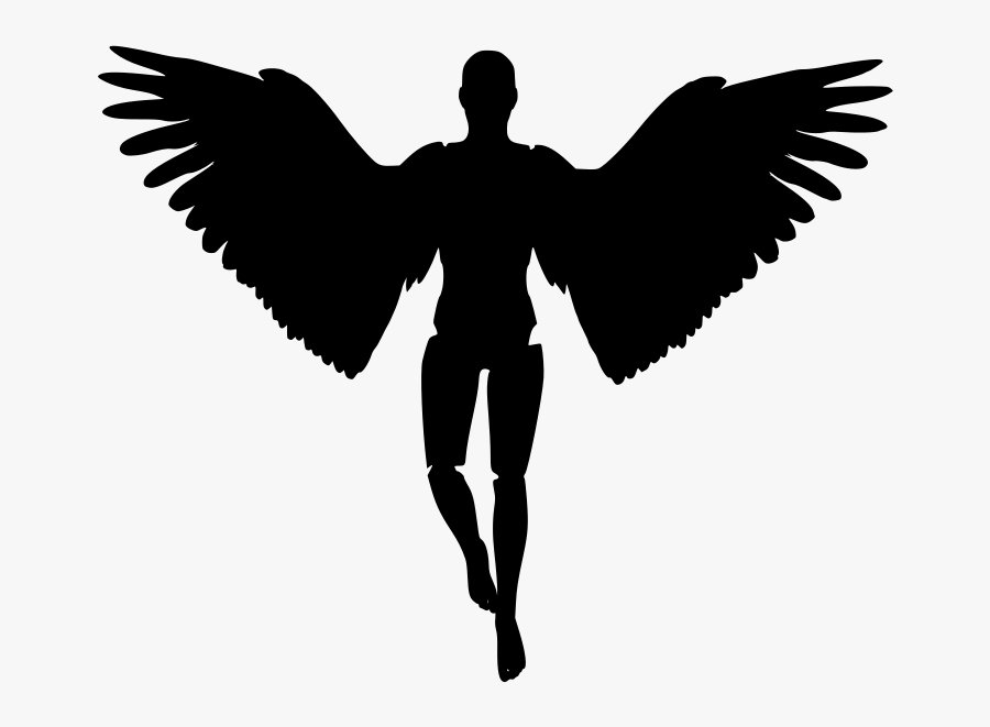 Transparent Christian Angel Clipart - Man With Wings Silhouette, Transparent Clipart