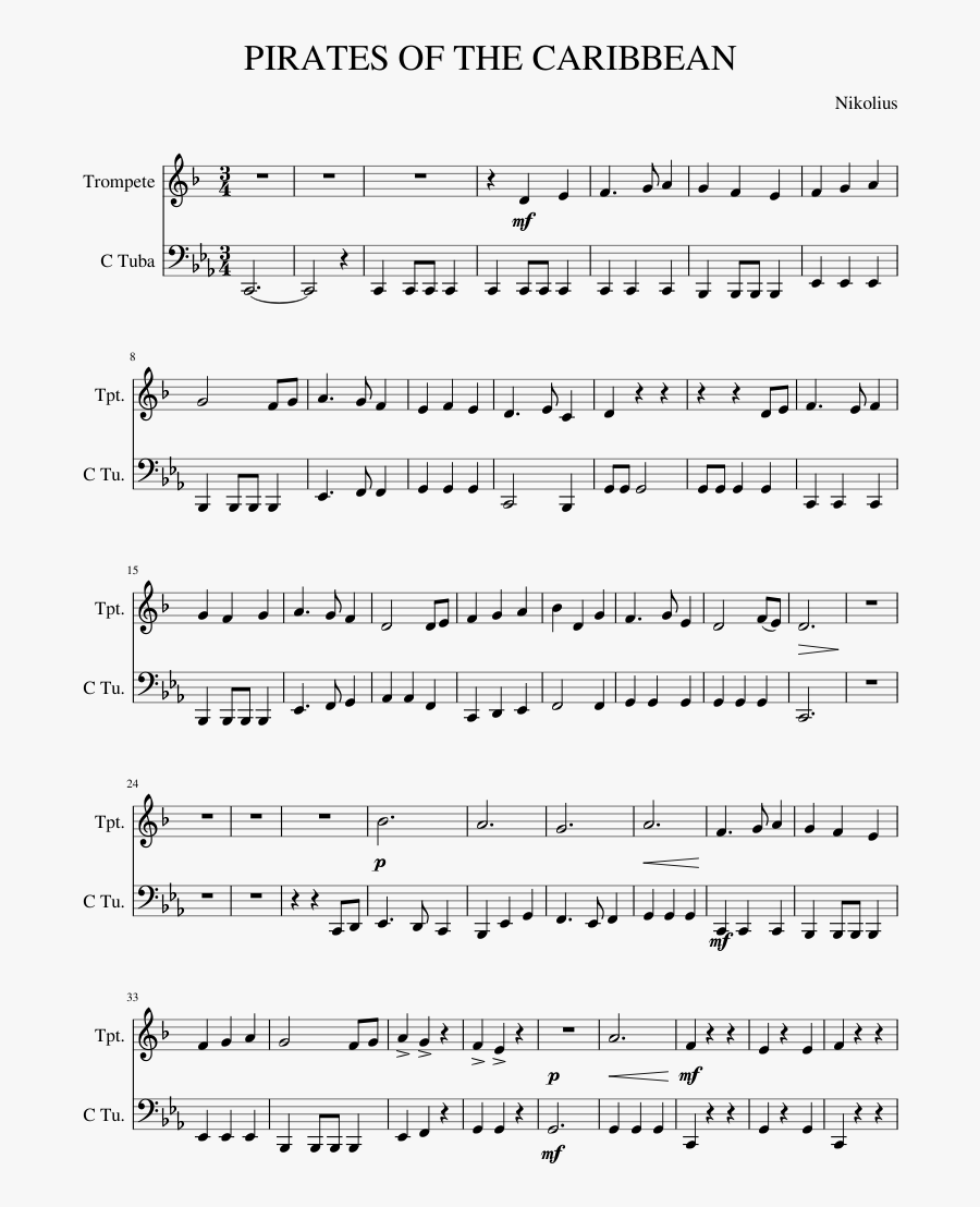 Pirates Of The Caribbean Trumpet Sheet Music - Xxxtentacion Sad Trumpet Solo, Transparent Clipart