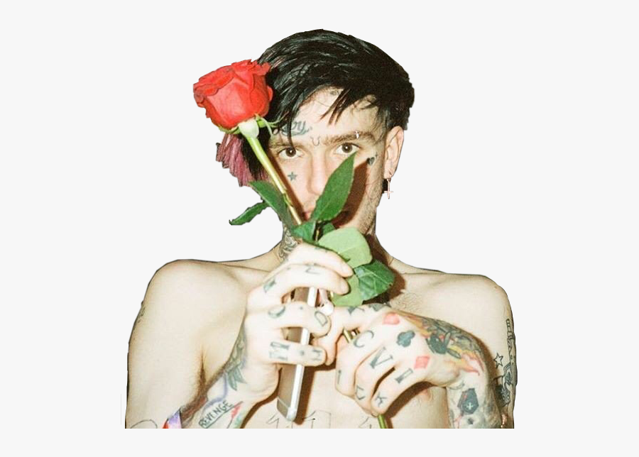Transparent Lil Peep Png - Lil Peep With Roses, Transparent Clipart