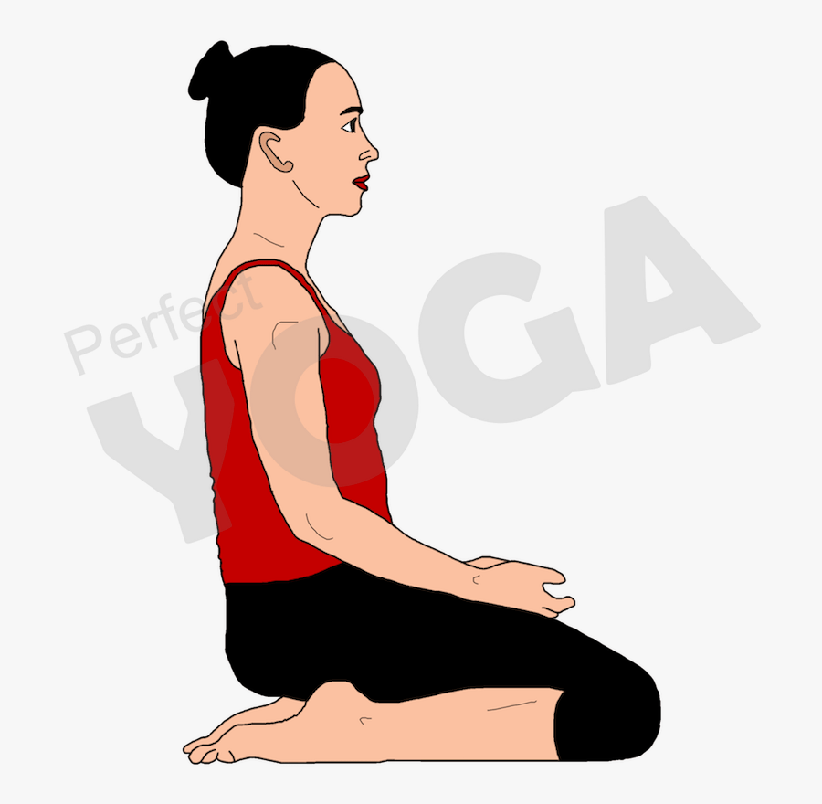 Clip Art Kneeling Drawing Knee - Vajra Asana, Transparent Clipart