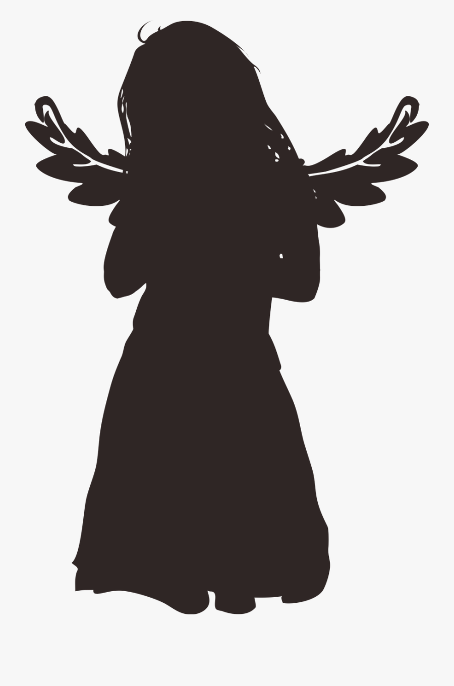 Silhouette Little Girl - Silhouette Of A Girl With Wings, Transparent Clipart