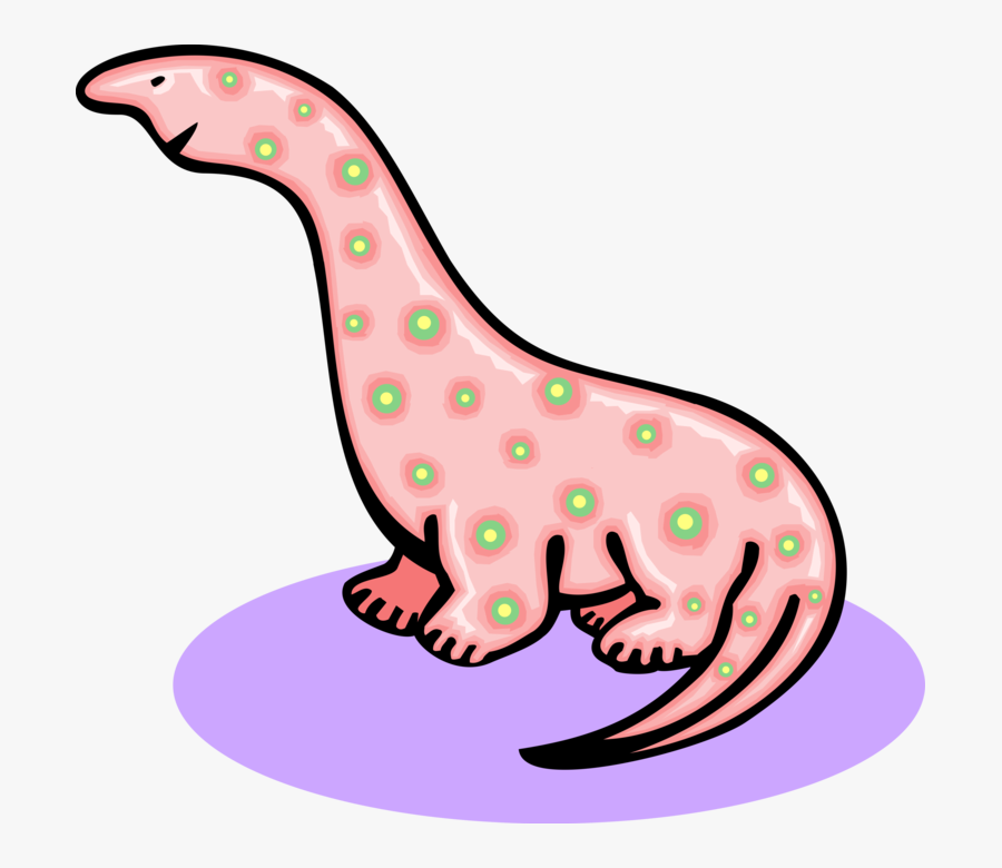 Vector Illustration Of Prehistoric Brontosaurus Dinosaur, Transparent Clipart