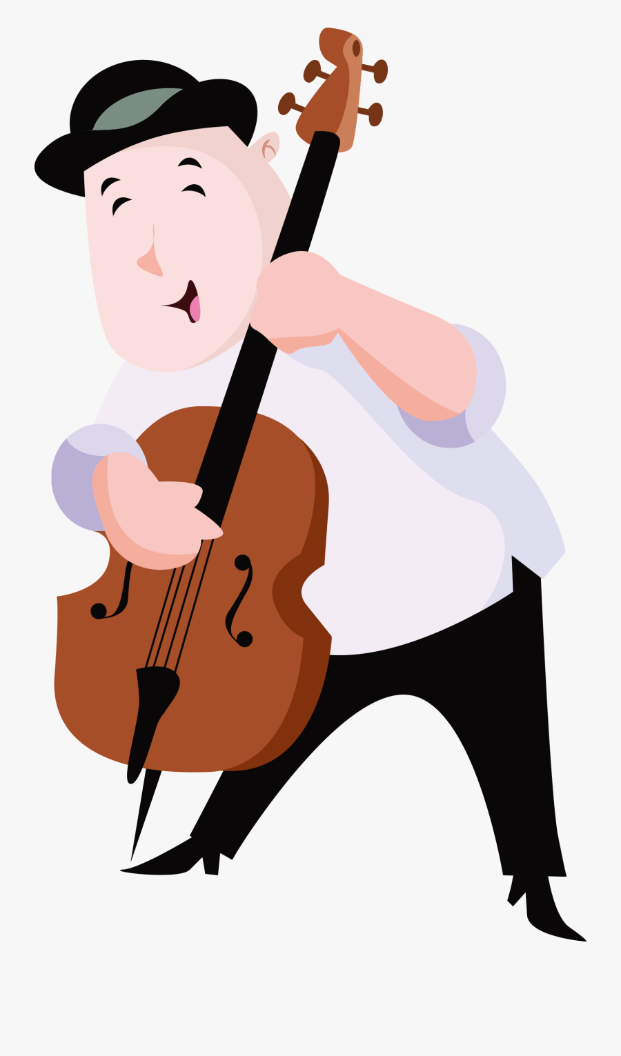 Musical Clipart Classical Music - Persona Tocando El Contrabajo Gif, Transparent Clipart