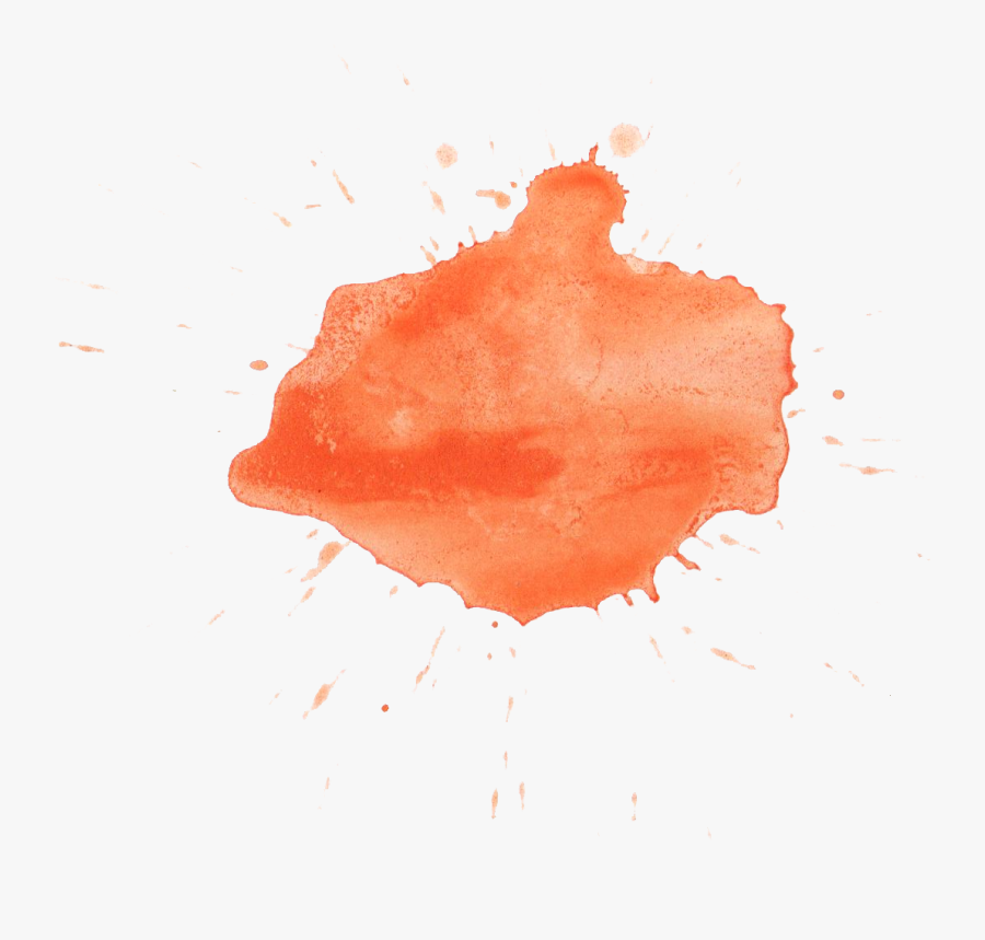 Orange Paint Splash Www Pixshark Com Images Galleries - Orange Watercolour On Transparent, Transparent Clipart