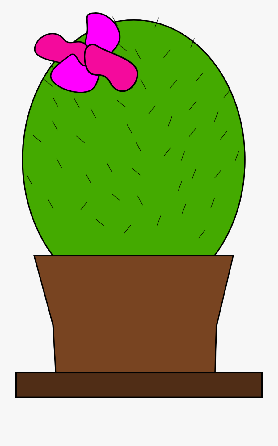 Cactus With A Bow, Transparent Clipart