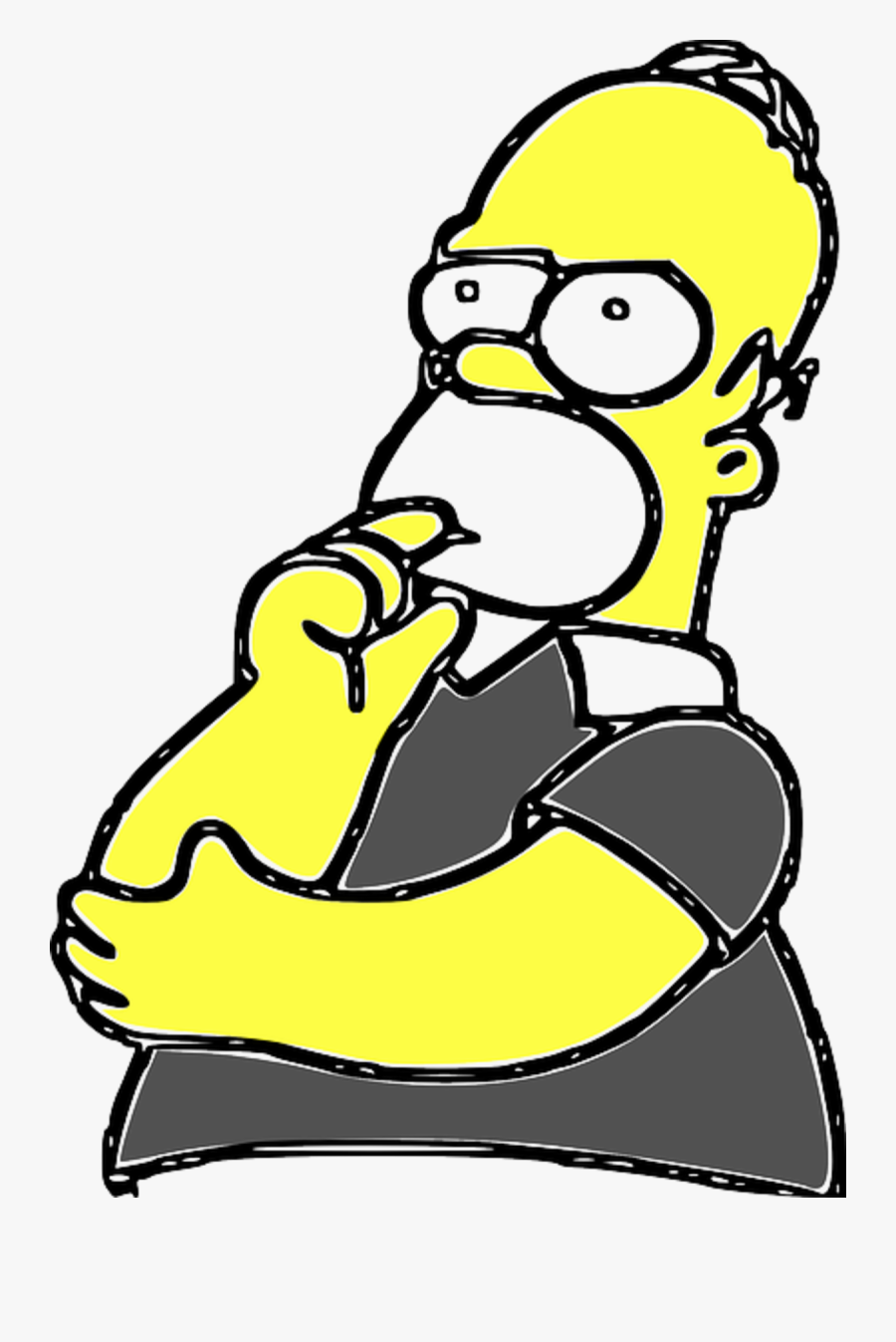 Thinking Homer Simpson, Transparent Clipart