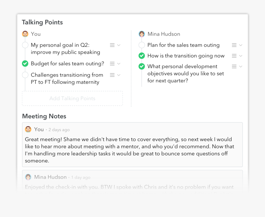 Clip Art One On Meetings Small - 1 1 Meeting Notes, Transparent Clipart