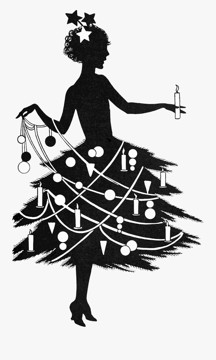 Christmas Silhouette, Transparent Clipart