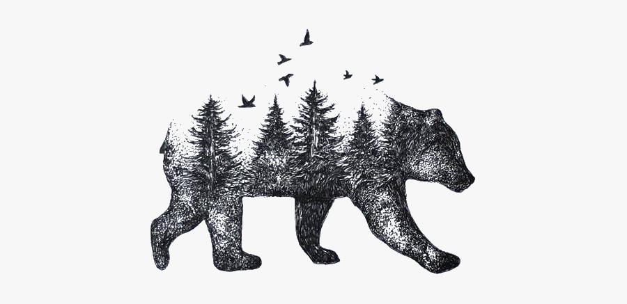 Idea Tattoo Drawing Bear Nature Png Free Photo Clipart - Creative Stuff To Drawing, Transparent Clipart