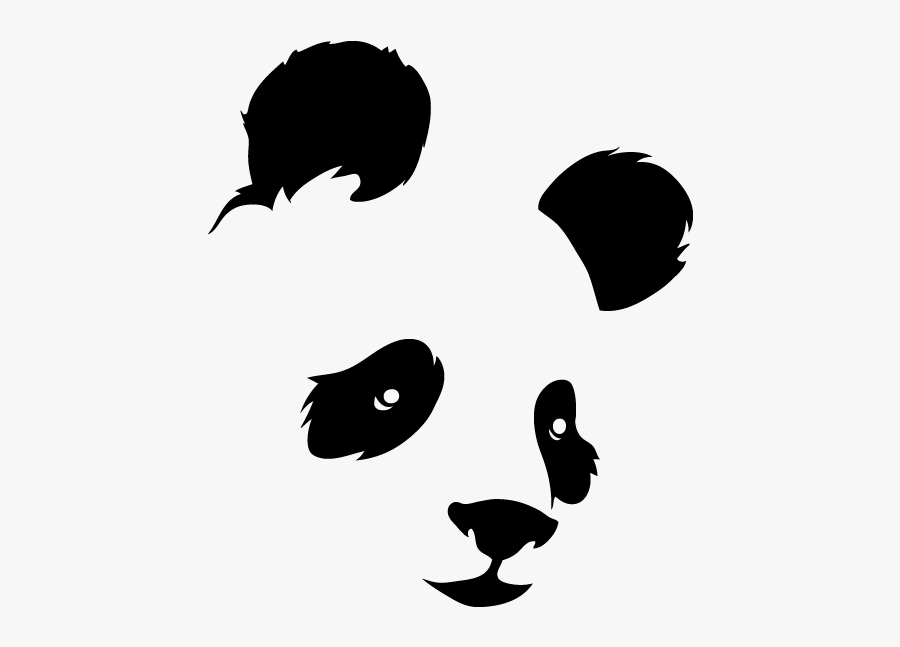 Giant Panda Bear Silhouette Wall Decal Sticker - Silhouette Of Panda Face, Transparent Clipart