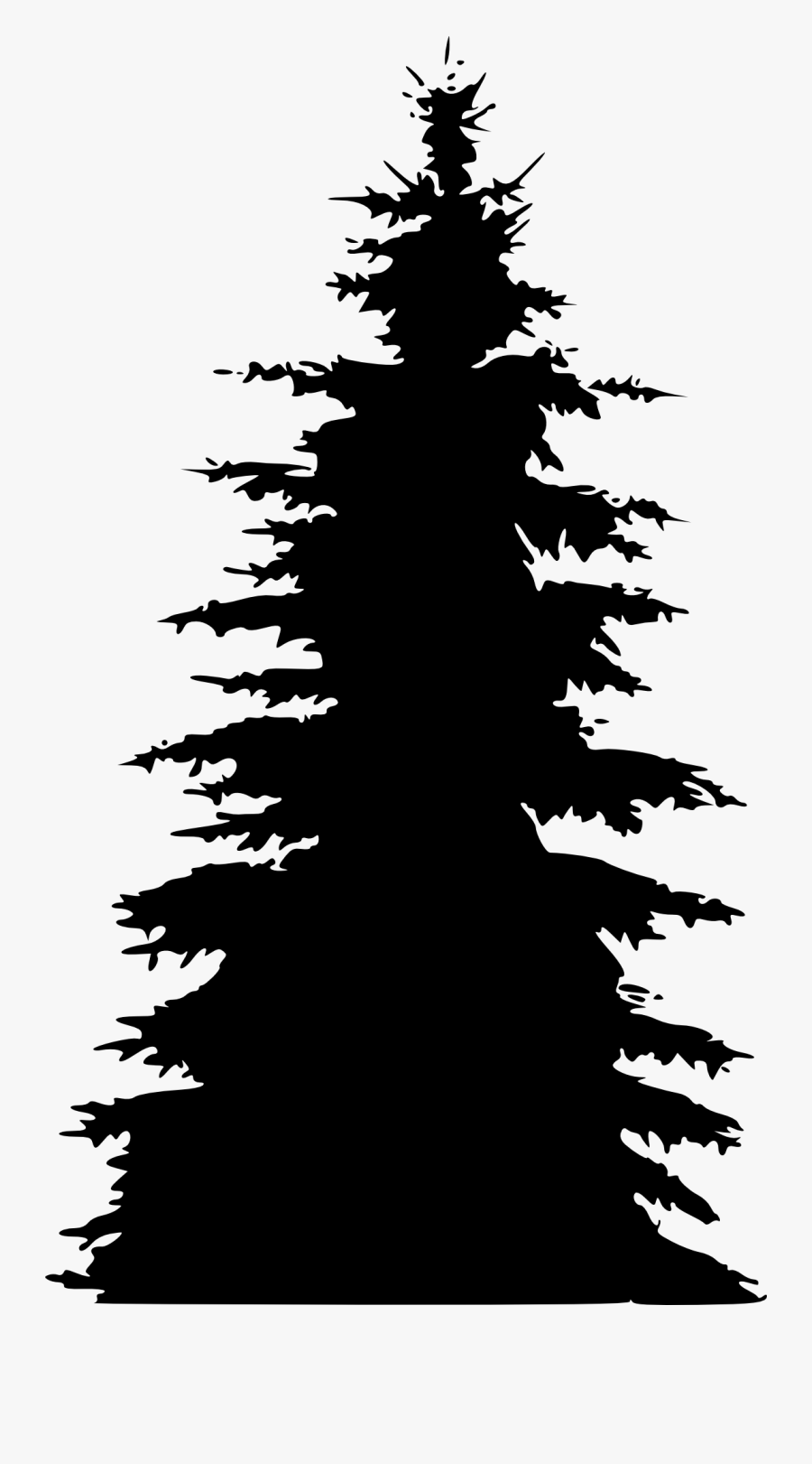 Pine Tree Silhouette - Transparent Tree Silhouette Border, Transparent Clipart