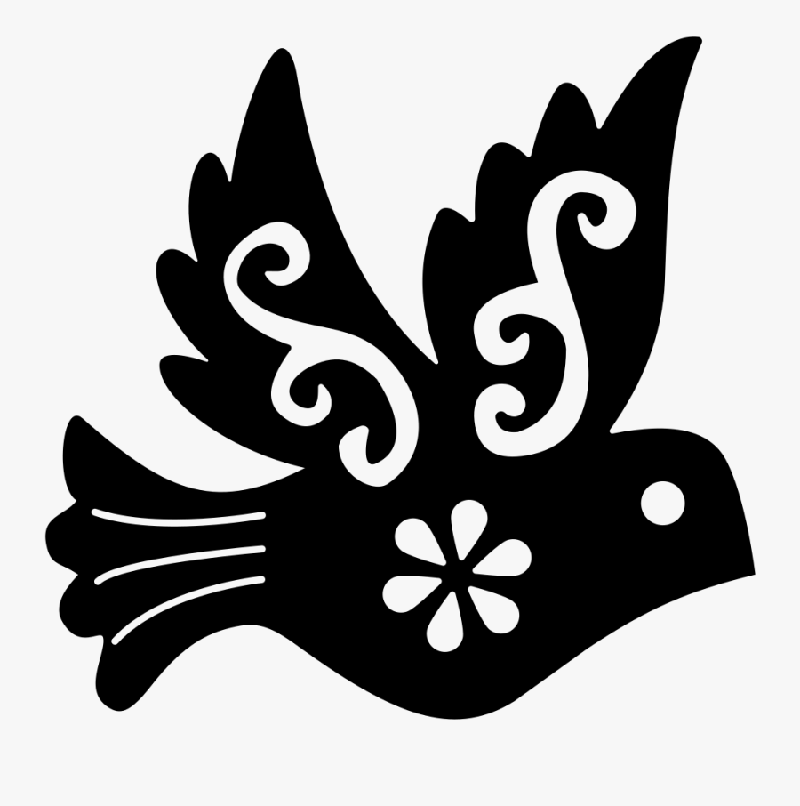 Ornamental Bird Silhouette - Bird Silhouette, Transparent Clipart