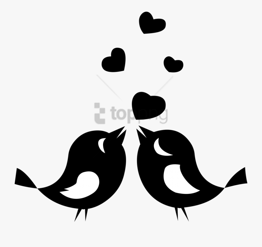 Free Png Download Love Birds Silhouette Png Images - Love Bird Clipart Black And White, Transparent Clipart