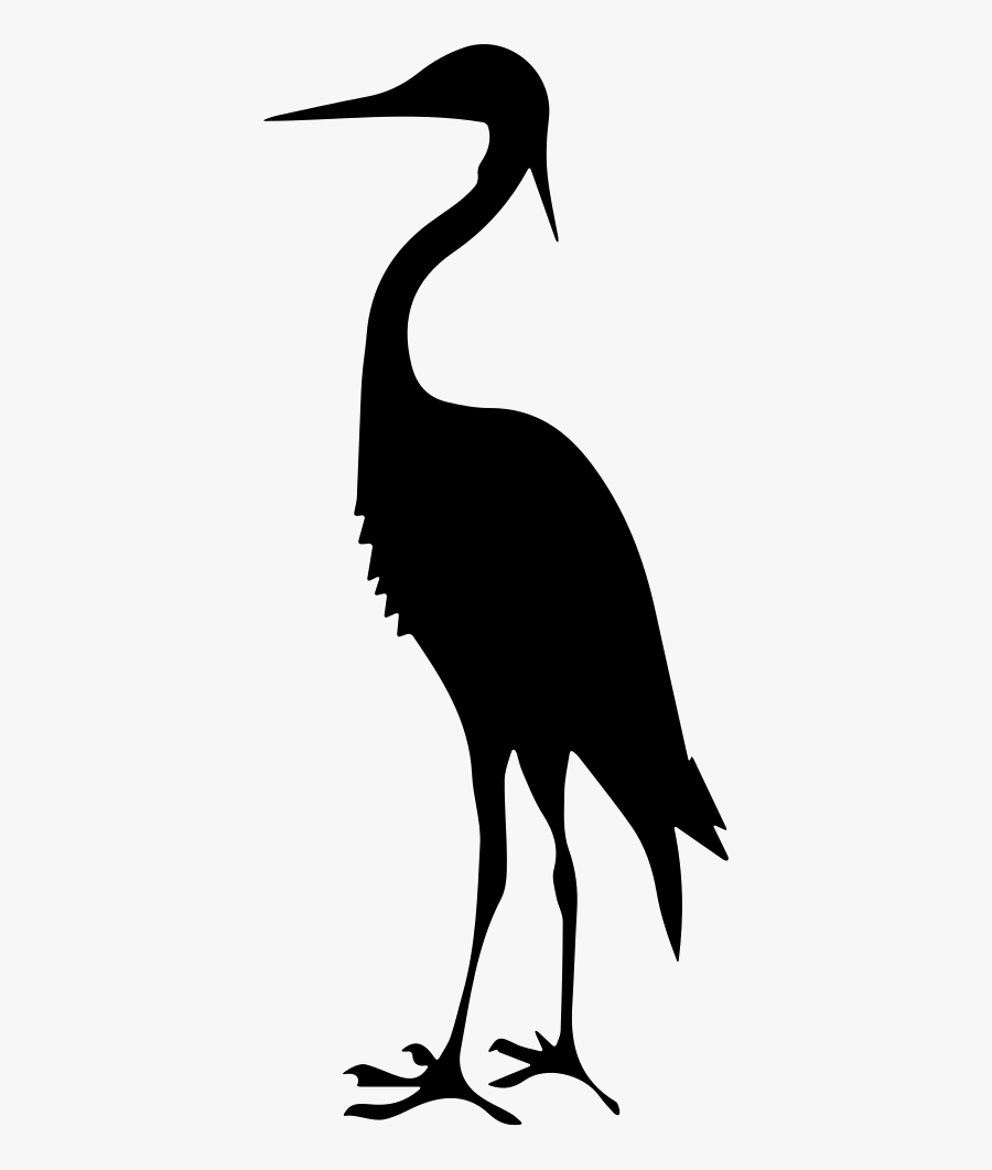 Transparent Crane Clipart - White Heron Bird Silhouette, Transparent Clipart
