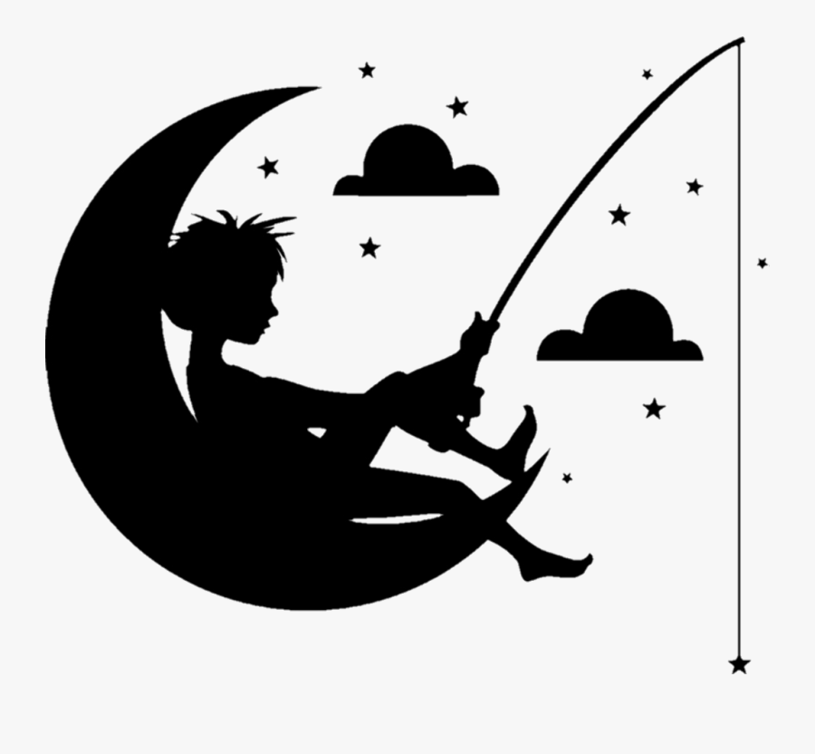 #freetoedit #silhouette #art #night #sky #moon #disney - Cartoon Design For Wall, Transparent Clipart
