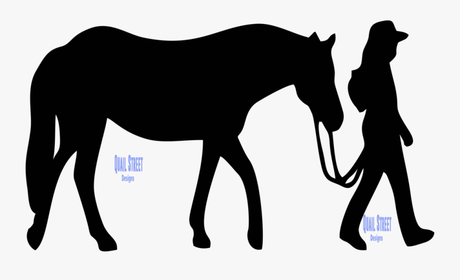Girl Leading Horse Vinyl Decal - Girl Leading Horse Silhouette, Transparent Clipart
