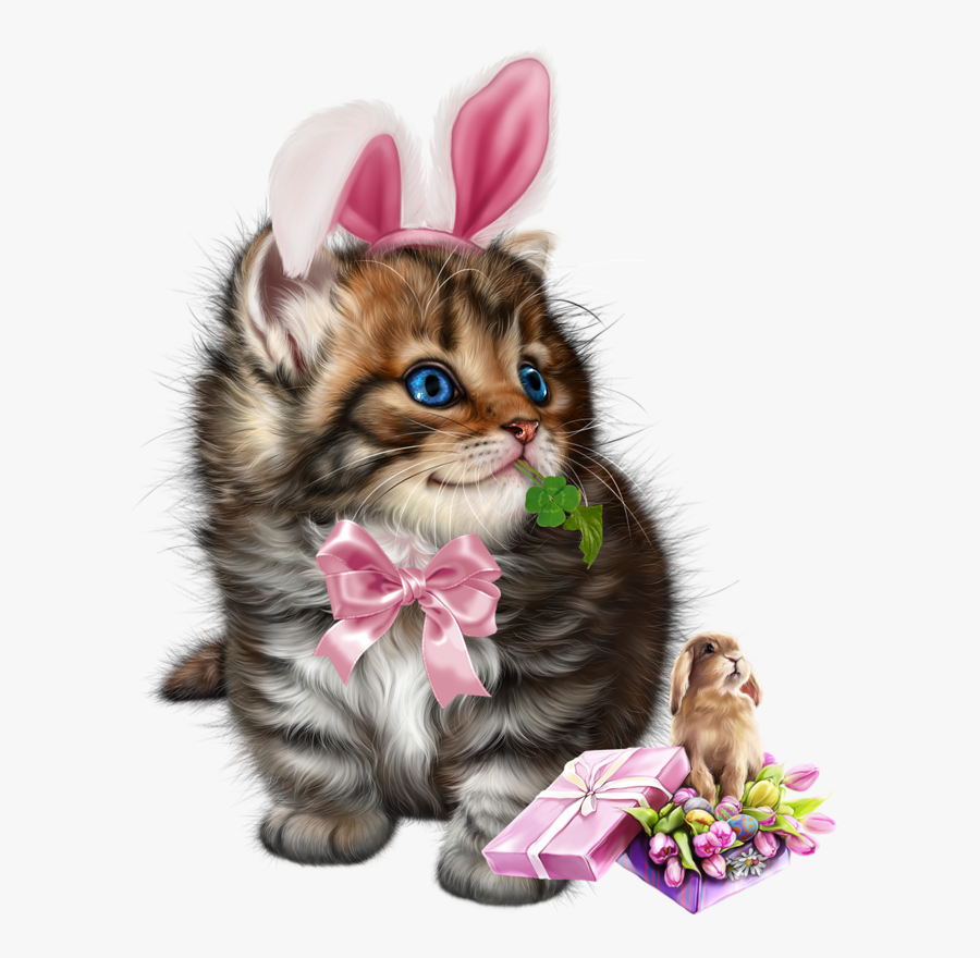 Easter Kitty, Transparent Clipart
