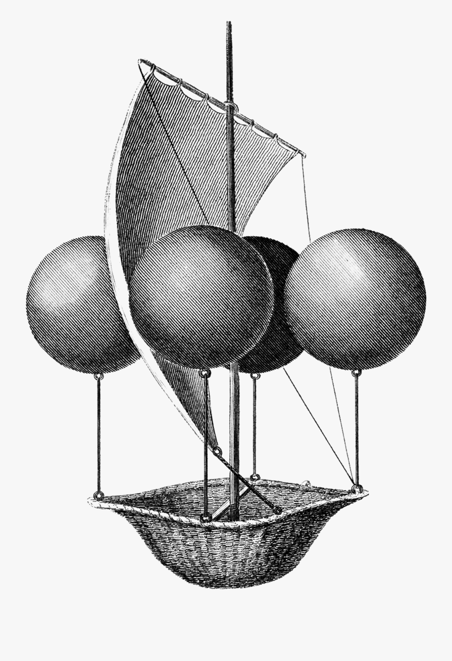 Hot Air Balloon Illus Vintage - Vintage Hot Air Balloon Png, Transparent Clipart