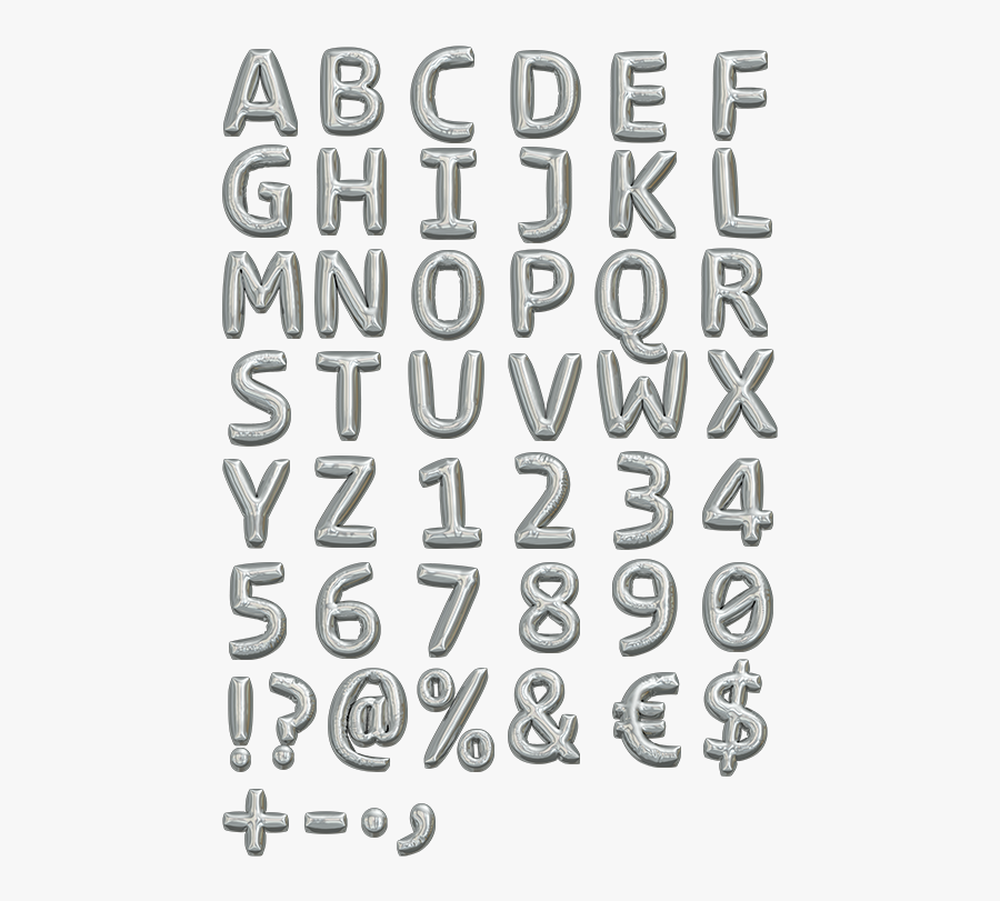 Metallic Balloon Font Free, Transparent Clipart