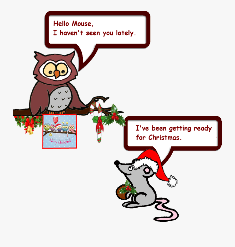 Owl And Mouse Christmas Prep - Clip Art, Transparent Clipart