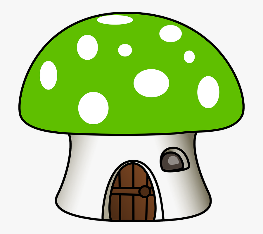 Green Mushroom House Clip Art At Clker - Drawing Of Mushroom House, Transparent Clipart
