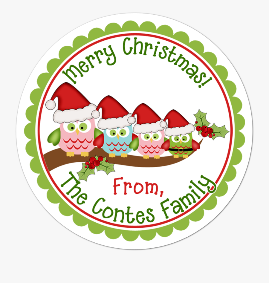 Owl Family Personalized Sticker Christmas Stickers - Oakwood Adventist Academy Symbol, Transparent Clipart