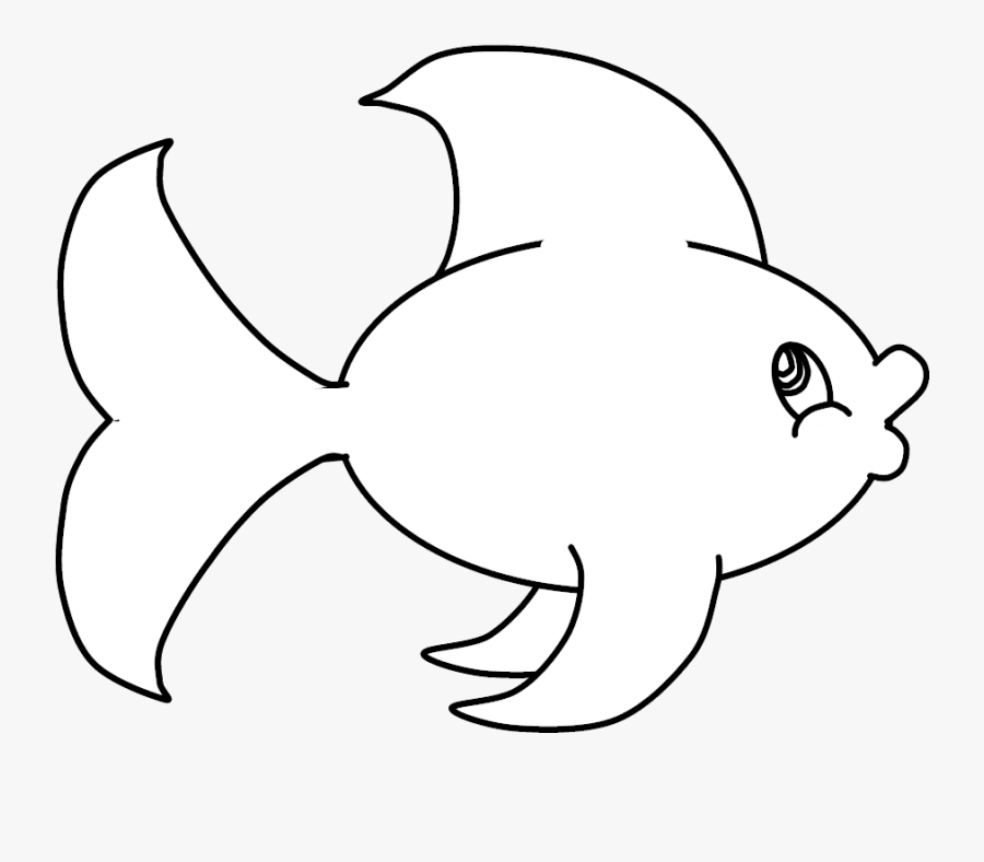 Fish Black And White Clipart Clip Art Images Transparent - Coloring Pages Fish Outline, Transparent Clipart