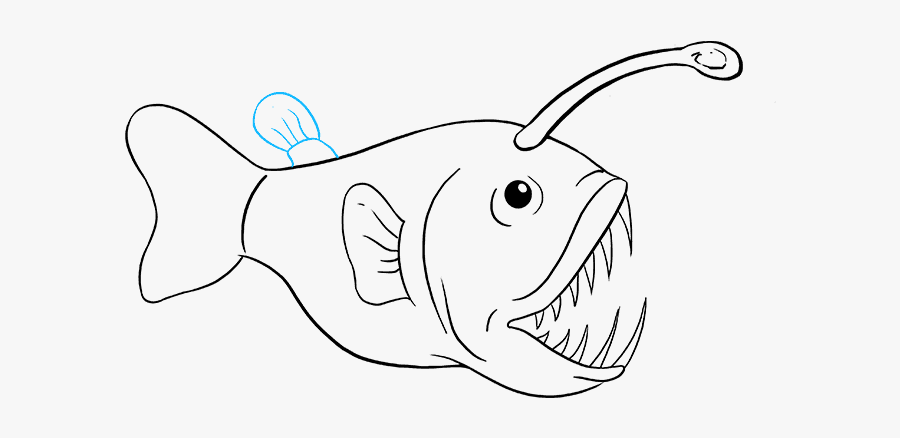 Drawing Nemo Angler Fish Transparent Png Clipart Free - Easy Angler Fish Drawing, Transparent Clipart