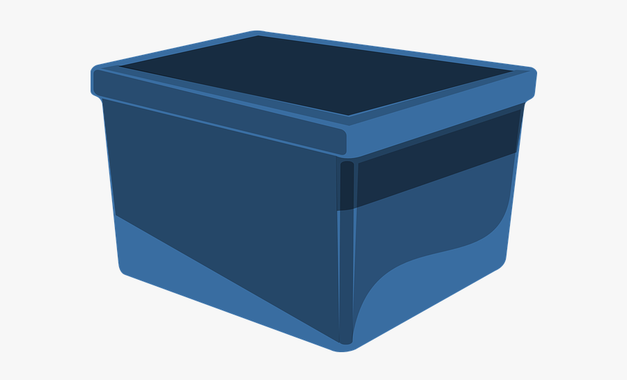 Box, Blue, Storage, Container, Shipping, Carton - Plastic Tote Clip Art, Transparent Clipart