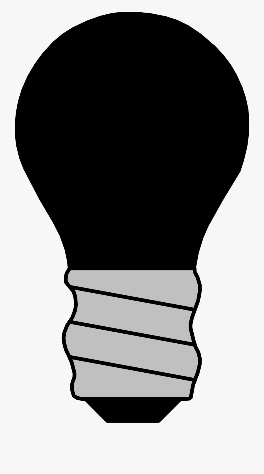 Bulb Clip Art Black - Clip Art Light Bulb Off, Transparent Clipart