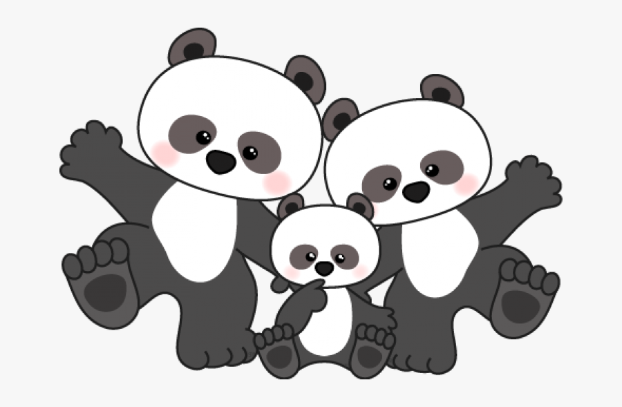 Elephant Clipart Panda - Pandas Clipart Black And White, Transparent Clipart